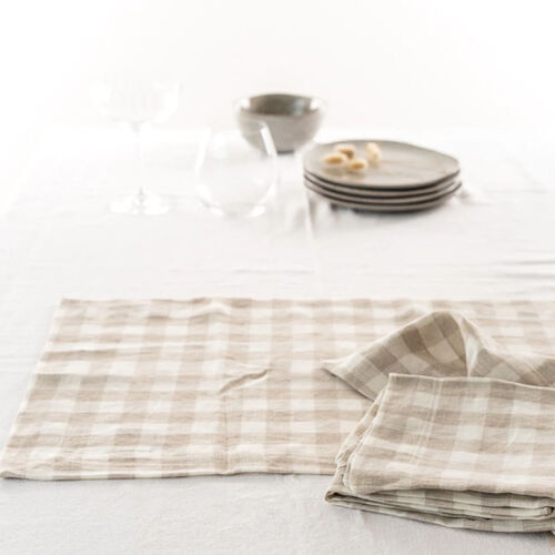 Home Lab 100% French Linen Placemat 50x35cm Set Of 4